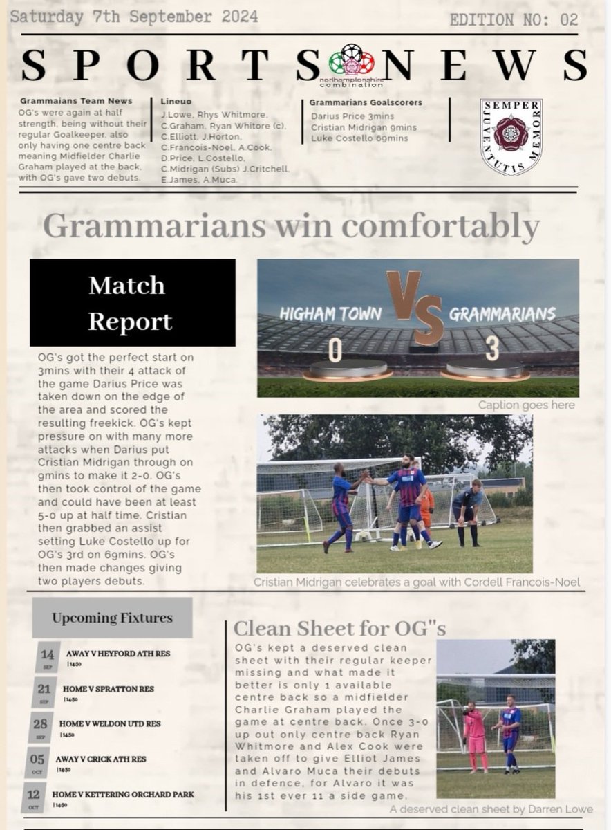 Wellingborough Old Grammarians FC (@grammariansfc) on Twitter photo 