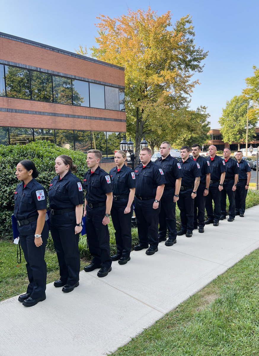 LoudounFire's tweet photo. It’s day 1 for Recruit Class 46! #RC46 is an accelerated class, which means each of these recruits is already Firefighter I/II & EMT certified. As a result, they will complete a 12-week program, which includes all the certification training included in a traditional class. https://t.co/t5Endp8bv7