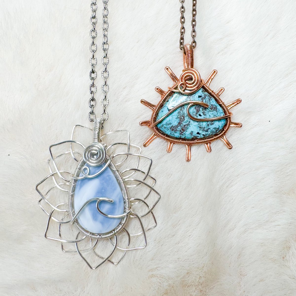 mildhippie's tweet photo. blue opal &amp; azurite beachy necklaces 🌊☀️🌻

a part of my “cotton candy stars” collection coming Fri September 13th at 8pm eastern time https://t.co/XRZwK2Qlrv