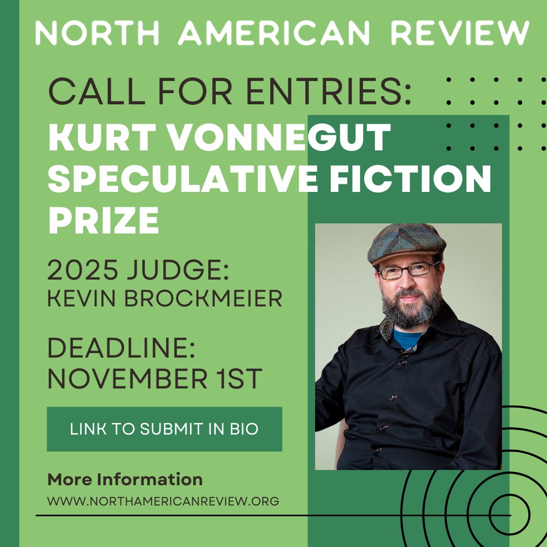 NorthAmerReview's tweet image. Kevin Brockmeier is the author of The Ghost Variations: One Hundred Stories, three other novels; two story collections, two children’s novels, and a memoir.
Submit your best speculative fiction for consideration here: northamericanreview.org/submit