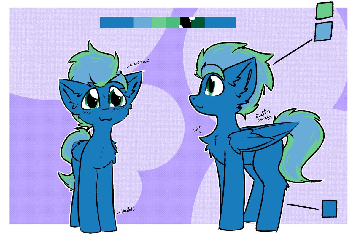 Finished ref for <a href="/TimeraaDEV/">Timeraa</a> !!! ☆*: .｡. o(≧▽≦)o .｡.:*☆

Silly fluffy blu horsies are so cute :3