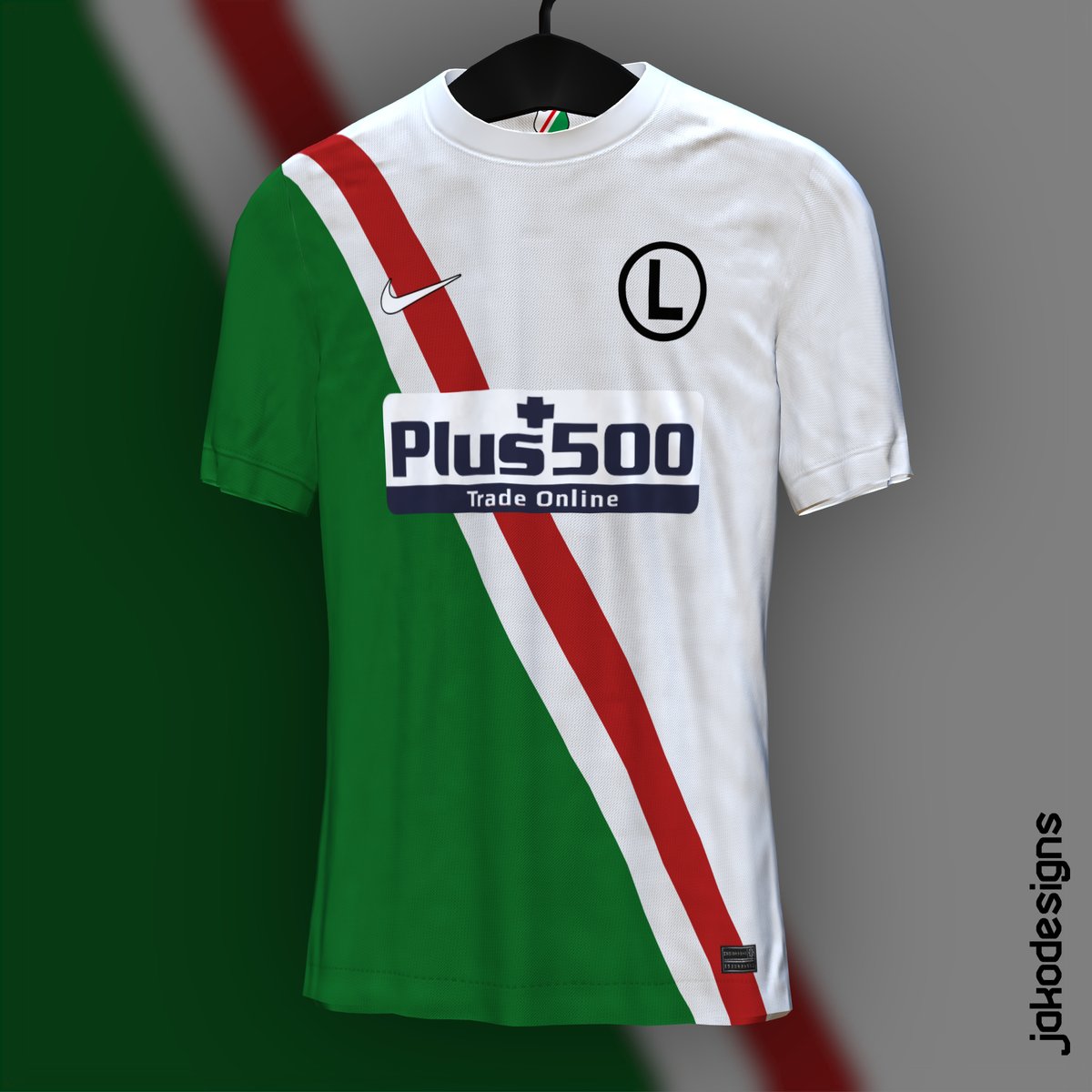 jakodesigns's tweet photo. Legia Warsaw - Nike - home

used the green/red stripes from the larger logo to create this home shirt https://t.co/FzpANQt8cU