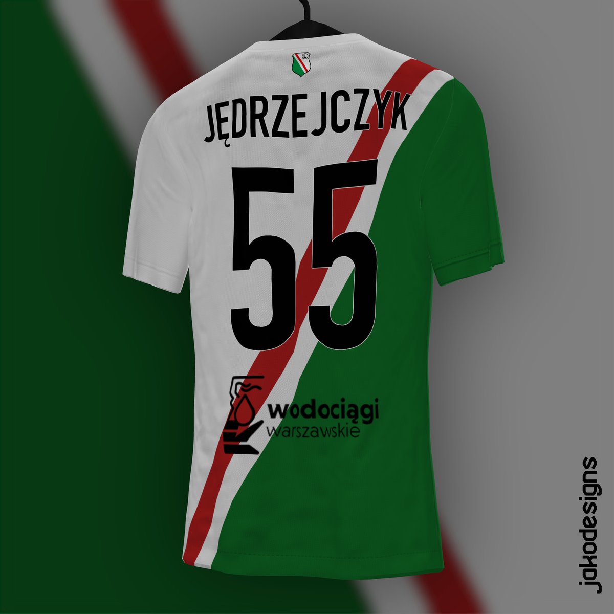 jakodesigns's tweet photo. Legia Warsaw - Nike - home

used the green/red stripes from the larger logo to create this home shirt https://t.co/FzpANQt8cU