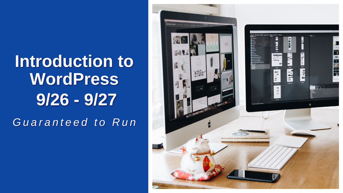 Want to create a website but don’t know code? 💻

Join our Intro to WordPress course on September 25-26 &amp; learn how to build a professional site from scratch!  🌐 

Don’t miss out! We've got you covered: bit.ly/47iO6IX