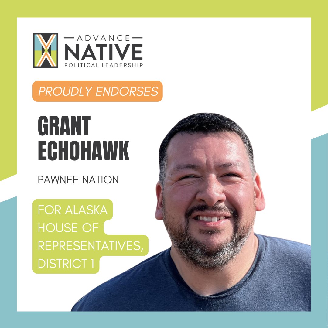 🌟 Endorsement Alert! 🌟 We’re proud to endorse Grant EchoHawk (Pawnee Nation) for Alaska House District 1! A Ketchikan leader &amp; assembly member, Grant has championed community, arts, education, &amp; economic growth. Vote for Grant EchoHawk on Nov. 5! 🗳️

#NativeVote2024