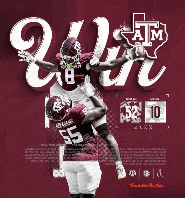 AggieQBClub's tweet photo. Congrats on the win against McNeese State Ags and what a crowd we had at our first meeting! A reminder we will NOT meet again until NEXT Thursday, Sept 19th! BTHO the Gators👍🏻 https://t.co/WOgcQtr7js