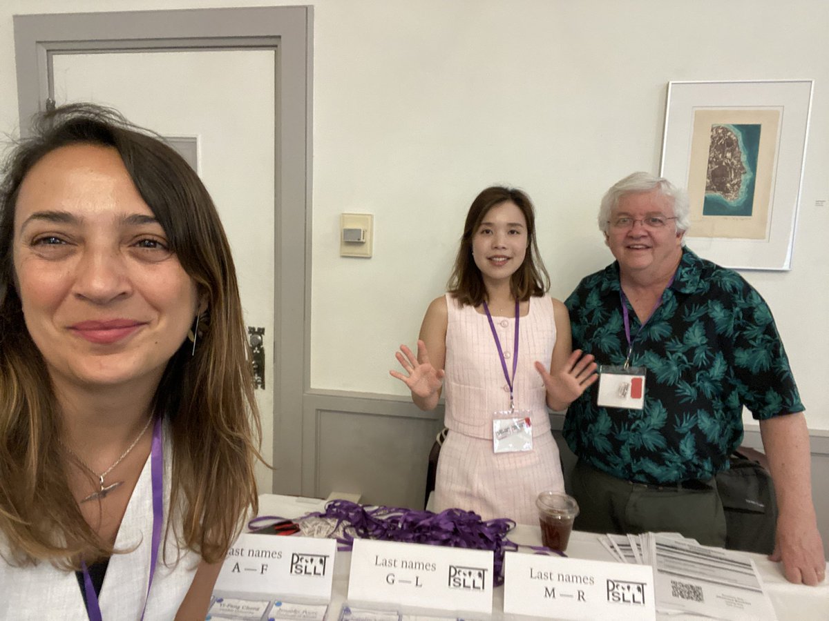 PSLLT's tweet photo. The 15th PSLLT is just starting ;) Come get your name tags in the Cardinal room.  Tracey, Ron, Marnie, and DJ Kaiser are already here! https://t.co/ivgbOG1zjb