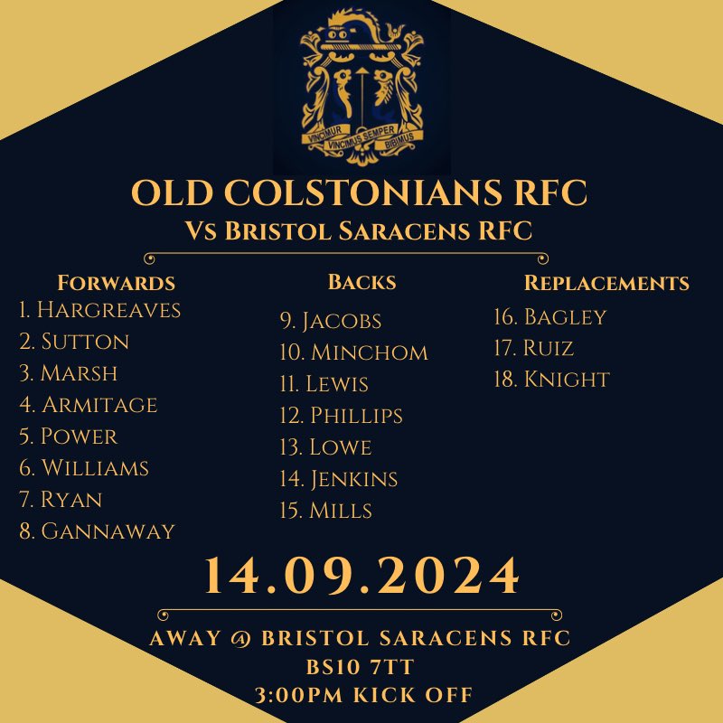 OC_RFC's tweet image. 🔷🔶Team Announcement 🔶🔷

Your OCRFC squad to take on @BristolSaracens