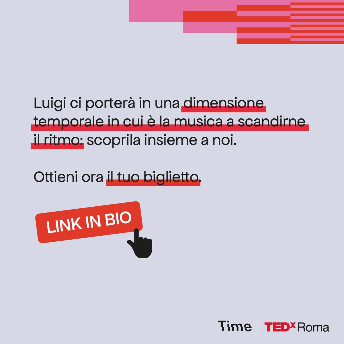 Compositore di musica melodica, sacra, sinfonica e operistica, Luigi Nicolini è speaker del TEDxRoma 2024! 

Grazie alla sua esperienza, Luigi ci porterà in una dimensione temporale in cui è la musica a scandirne il ritmo: scoprila insieme a noi ➡️rb.gy/z801iz