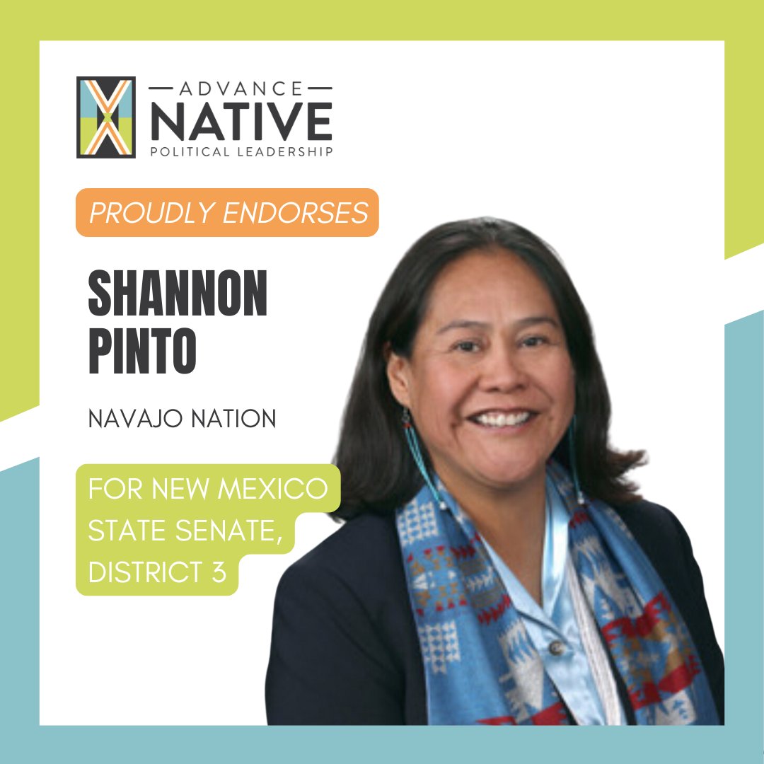 🌟 Endorsement Alert! 🌟 We’re excited to endorse Shannon Pinto (Navajo Nation) for NM State Senate, District 3! Since 2019, Shannon has been a dedicated advocate, focusing on MMIP funding &amp; rural infrastructure. Vote for Shannon Pinto on Nov. 5! 🗳️

#NativeVote2024