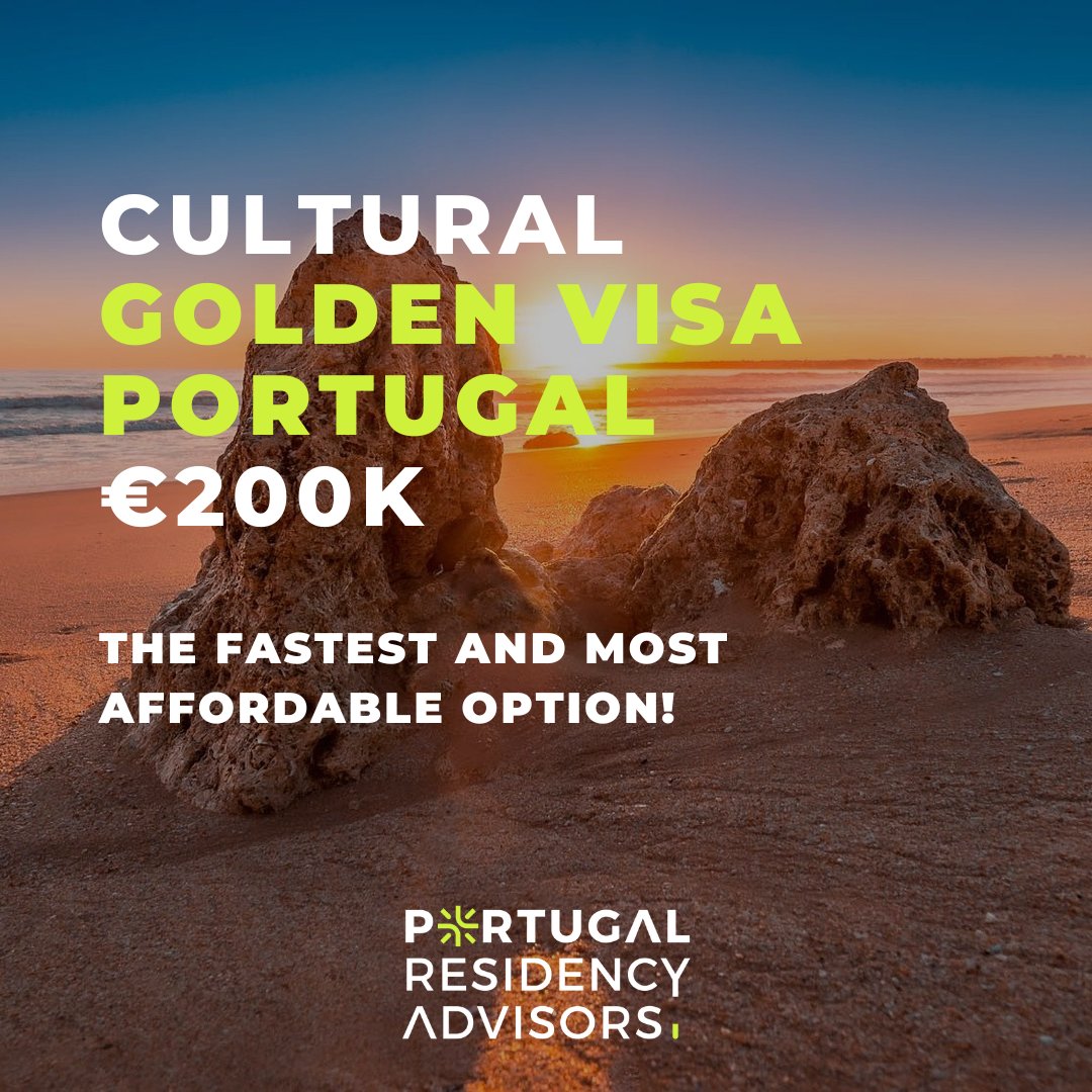 ptadvresidency's tweet photo. The Cultural Golden Visa with a minimum investment of €200,000 allow individuals to obtain citizenship in Portugal.

#livinginportugal #movingtoportugal #expatsportugal #visaportugal #planmovetoportugal #SouthAfrica #USA #Canada #PortugalResidency #GoldenVisa #DigitalNomad https://t.co/aSJXdDDZOV
