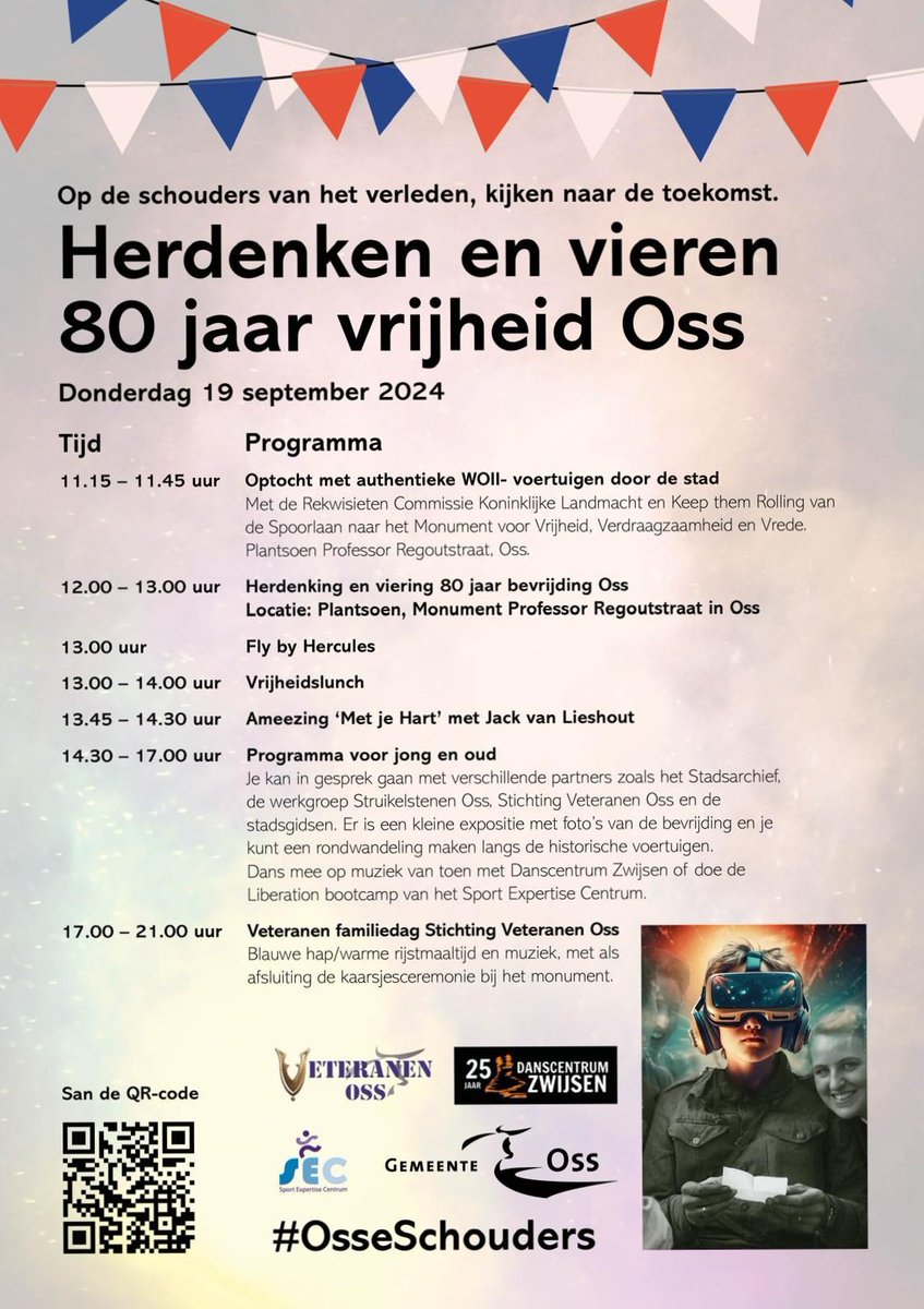 Op donderdag 19 september herdenken en vieren we 80 jaar vrijheid van Oss met een uitgebreid programma voor jong en oud! Ben vereerd om een muzikale bijdrage te mogen leveren!