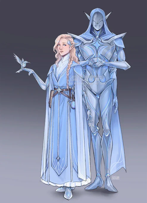 My Artificer Ianthe and her Steel Defender Delphos#dnd #dndart #dndcharacter 