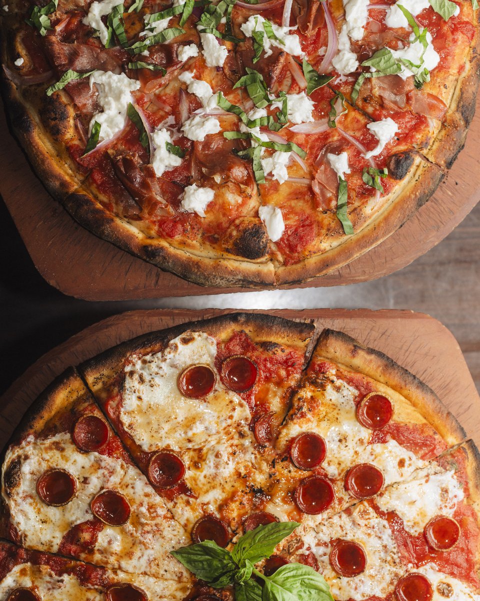 AnthonysCFPizza's tweet photo. Do you like your Mike's Hot Honey drizzled over burrata and prosciutto OR some thick-cut pepperoni? 🌶️🍯🤤 https://t.co/F23dVhwsa6