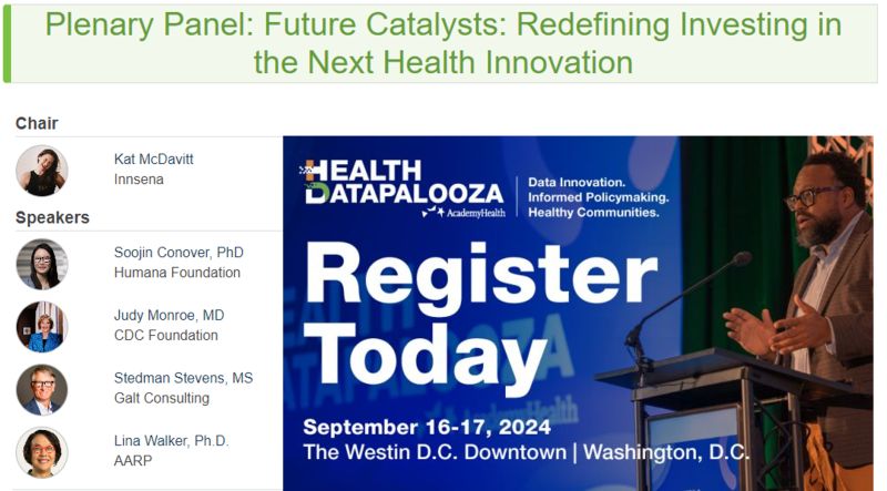 Next week <a href="/katmcdavitt/">Kat Kovalchik McDavitt</a> will be moderating the panel, Future Catalysts: Redefining Investing in the Next Health Innovation at <a href="/AcademyHealth/">AcademyHealth</a>'s #HDPalooza24 in Washington D.C. 

Let us know if you're going!