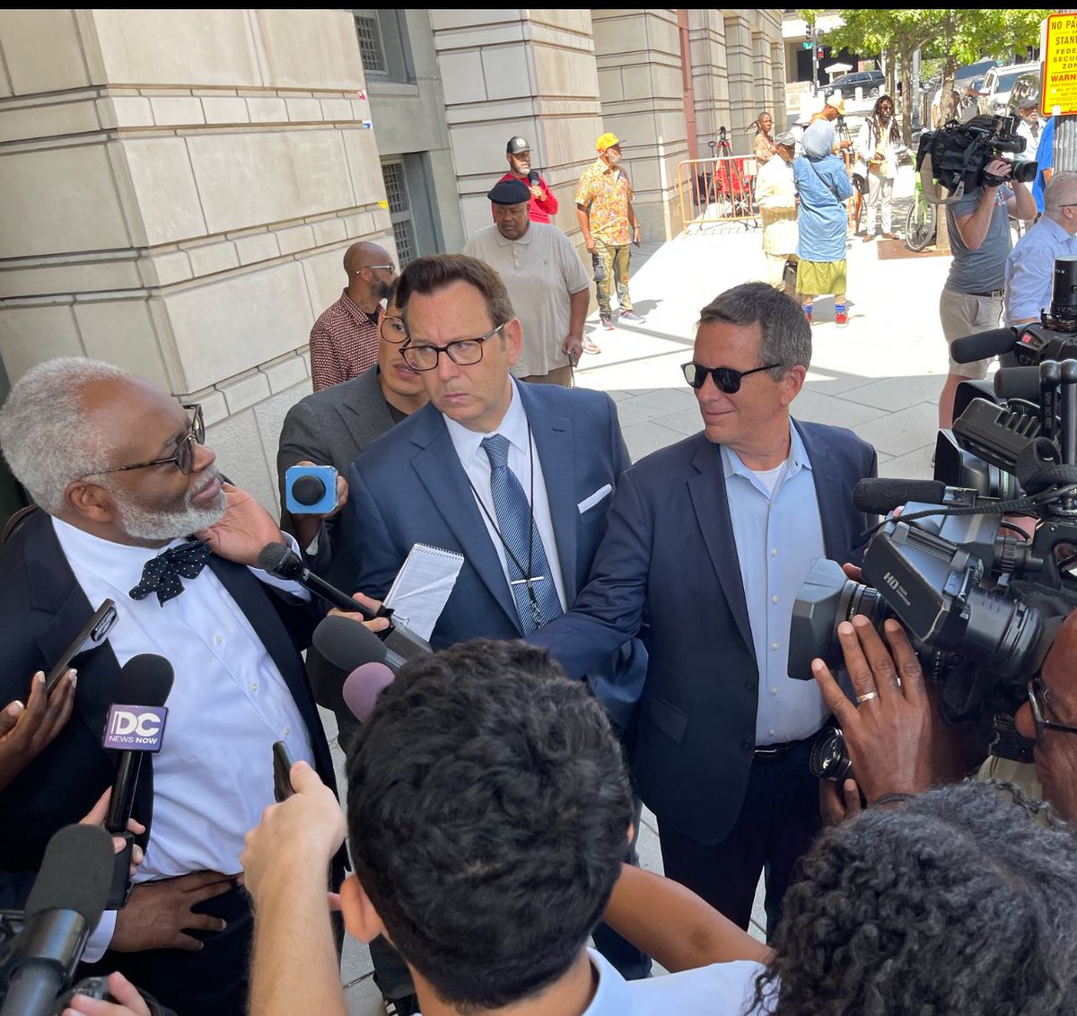 #News Ward 8 DC Co/member Trayon White entered formal “not guilty” plea to bribery in brief court session today. Judge Contreras grants 60-day period to Nov 13 before setting trial date. White surrounded by supporters; defense atty Fred Cooke (bow tie) declines comment.  <a href="/wcp/">Washington City Paper</a>