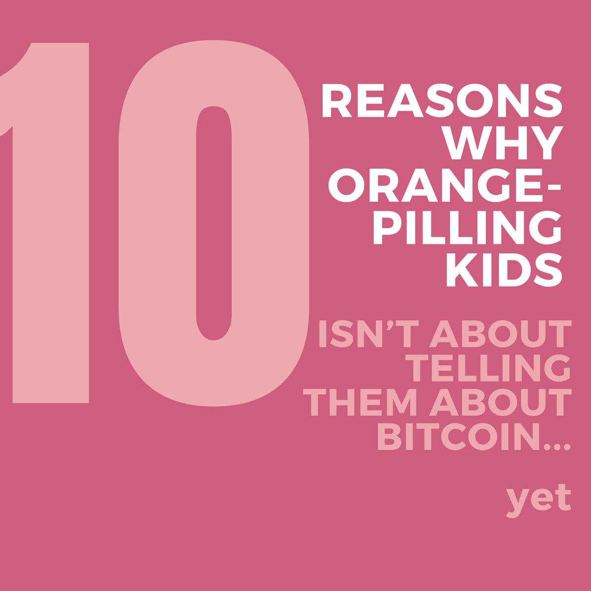 🚨 Reason 1:

Before kids learn about #Bitcoin, they need something even more important: strength of character. 💪

Honesty, perseverance, and integrity are the foundation for everything. Build that first, and the rest will follow.