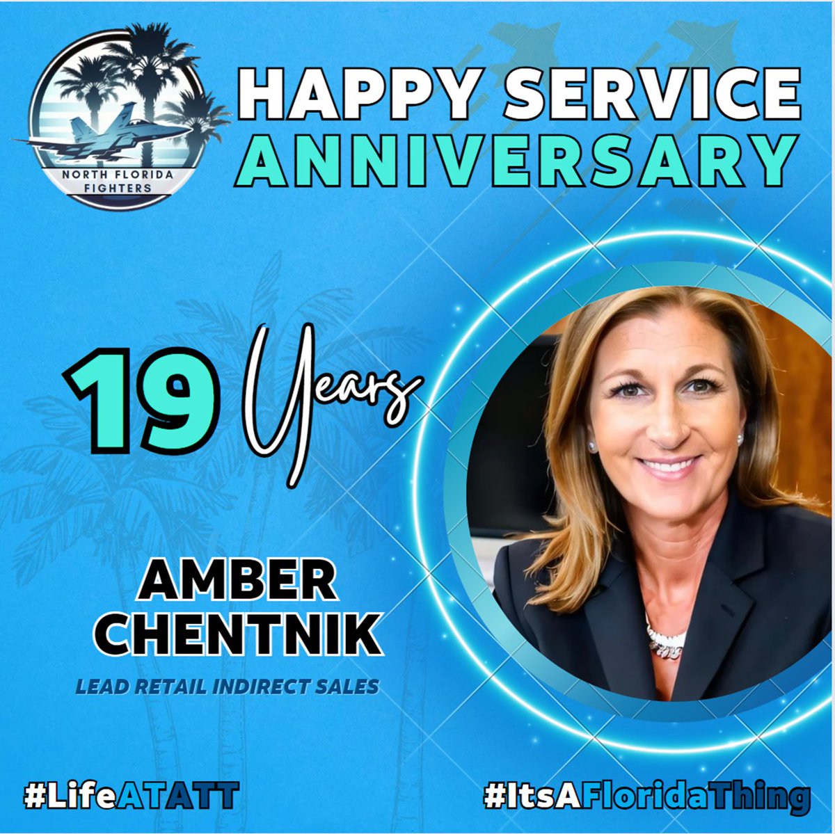 Help me celebrate the amazing @AmberChentnik today on her service anniversary! 🥳🎉 Thank for you all you do! #OneFLA #LifeAtATT #ItsAFloridaThing