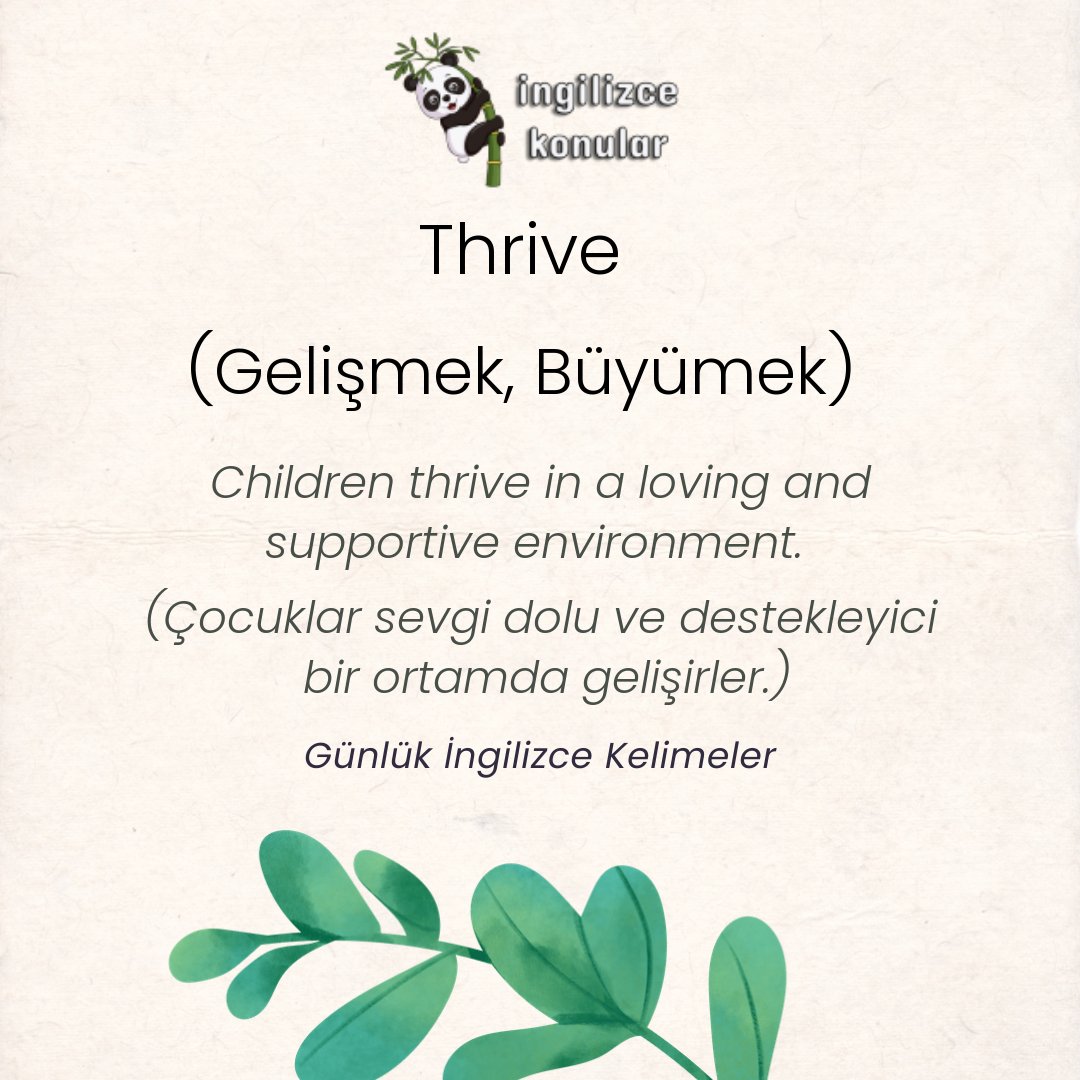 Yeni İngilizce Kelime: Thrive (Gelişmek, büyümek)

Lütfen daha fazla İngilizce kelime için için bizi takip edin. ingilizcekonular.com ile İngilizce öğrenmek çok kolay.

#ingilizce #ingilizcekelimeler #ingilizcekursu #ingilizcedersi #ingilizcesözler #ingilizcekonular