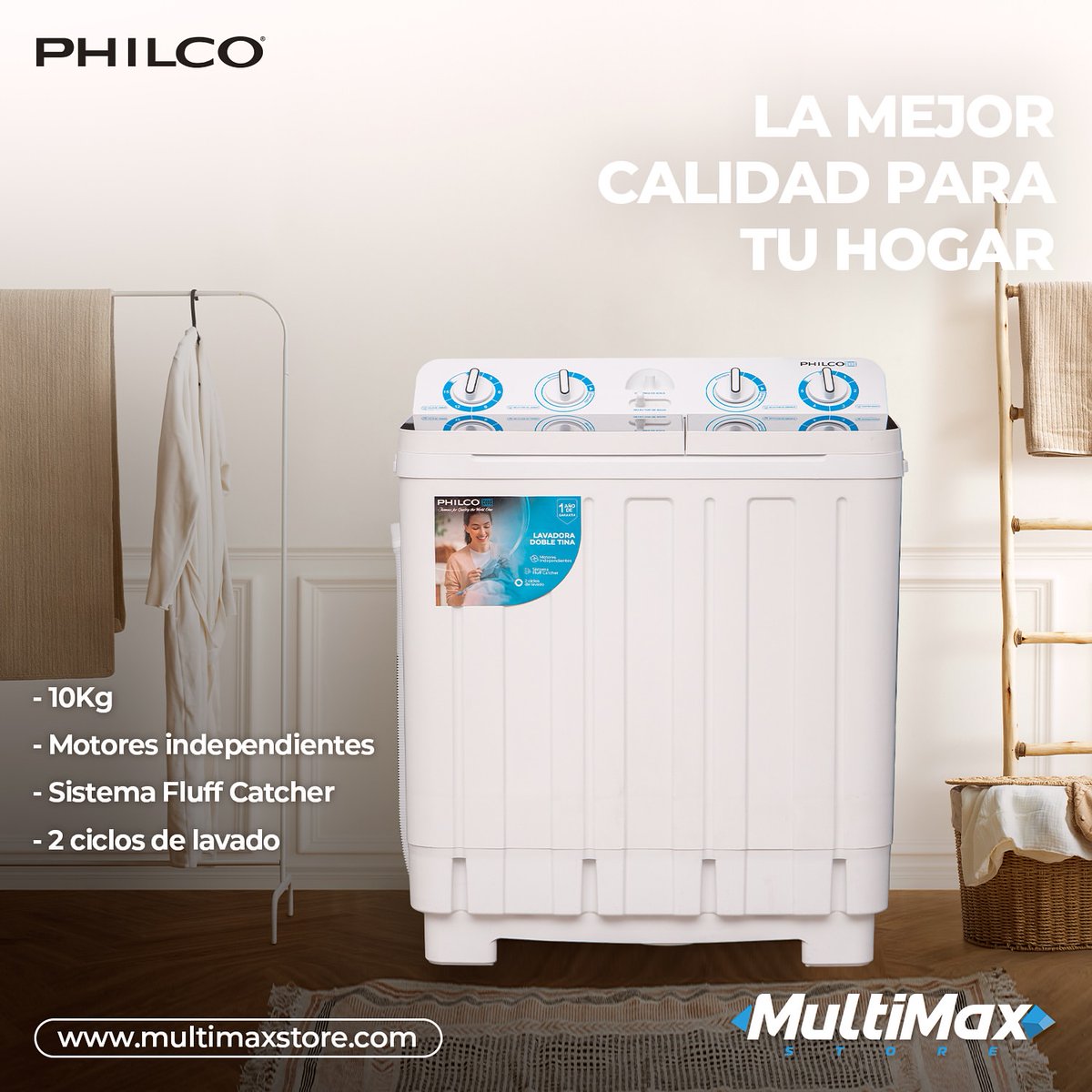 Multimax_Store's tweet image. Cuida tus prendas con la calidad que te ofrece la lavadora doble tina de 10 Kg Philco, con motores independientes y 2 ciclos de lavado🫧

Disponible en #MultiMaxStore😉
goo.su/MU9mnB4