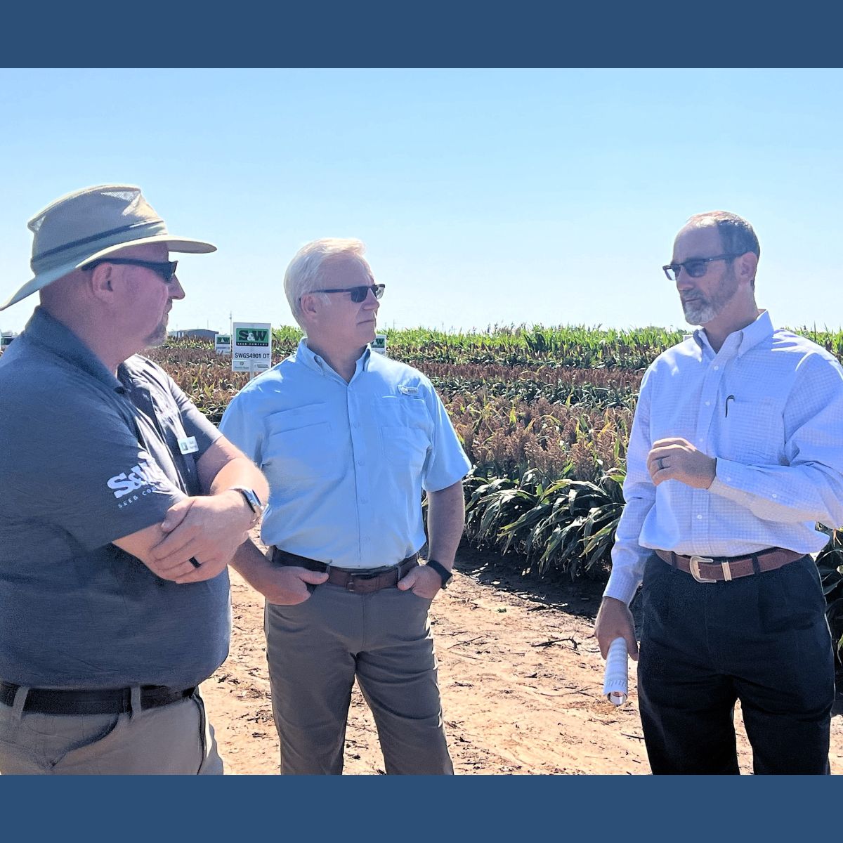 dtsorghum's tweet photo. It’s a great week to be out in the field! National Sorghum Producers staff joined us earlier this week at our test plots in Lubbock, TX, to check out our various hybrids. Learn more about our hybrids at https://t.co/WCsEE4ekMA today! https://t.co/zrobVYdKLd