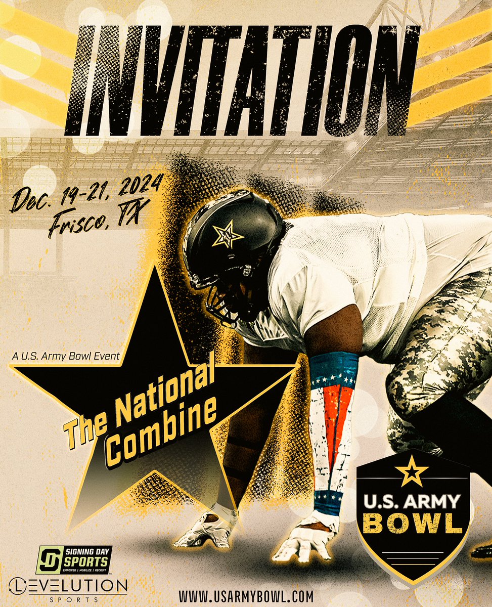 DeneimK's tweet photo. Proud to receive my official invitation letter to the #TNC at the @USArmyBowl. Thank you @GregCooperNJ 
@SCSharkFootball @Zinn68 @Bullard_Coach https://t.co/yRJc47mSlo