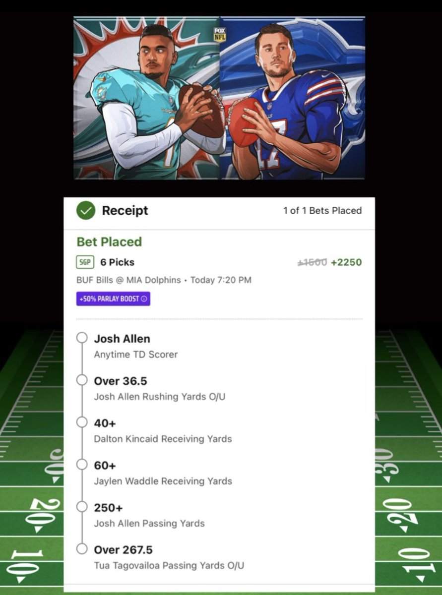 ThePaperBoyss's tweet photo. +2250 #ThursdayNightFootball parlay 🚨

Our first of 5 plays tonight! Our remaining plays will be posted at 6:30PM CST! Turn on post notifications 🔔 so you don’t miss any plays! 

Follow us for more Free plays 
👉 @ThePaperBoyss
Helping you #printpaper💰

#NFL #DraftKings  #Fanduel #hardrockbet #THURSDAYNIGHTFOOTBALL #bets #GamblingX #parlays #MiamiDolphins #BuffaloBills @MiamiDolphins @BuffaloBills