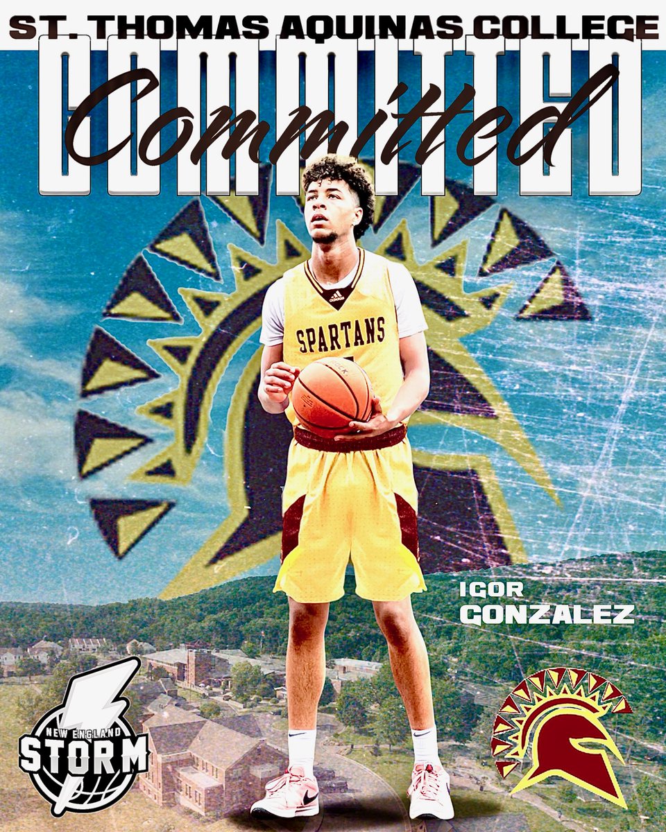 NEStormNHDir's tweet photo. Congratulations to NE Storm and Darrow School 2025 6'9 Forward Igor Gonzalez on committing to his scholarship offer to St Thomas Aquinas College.  Igor is the 1st commit from the Storm class of 2025! #stormup #stac https://t.co/6gC8RgaaEE