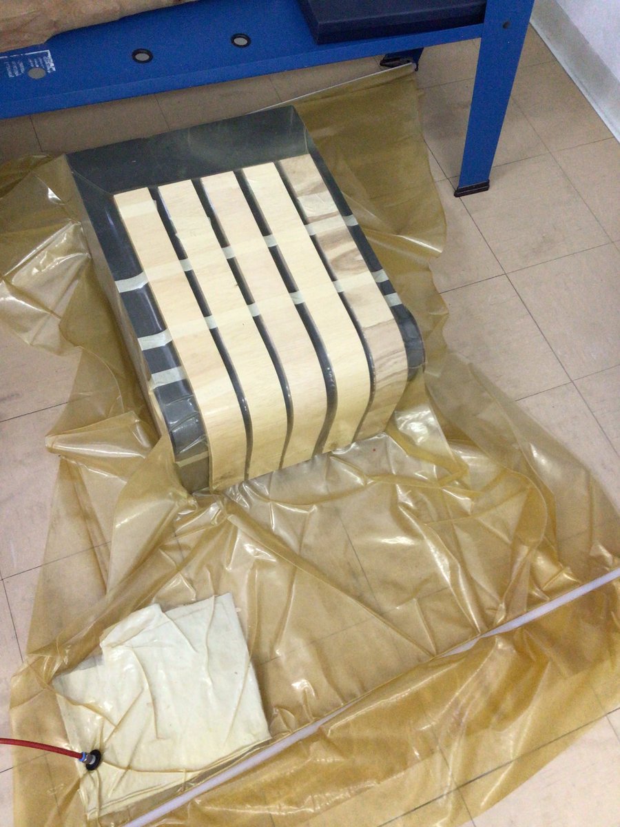 Skills development in full flow with the Year 12 Study Station Project. Here, the students are using a lamination process and the Bag Press to create curved legs. Students will explore a wide range of processes and materials while honing accuracy and competence. 
<a href="/BSAKAbuDhabi/">BSAK Abu Dhabi</a>