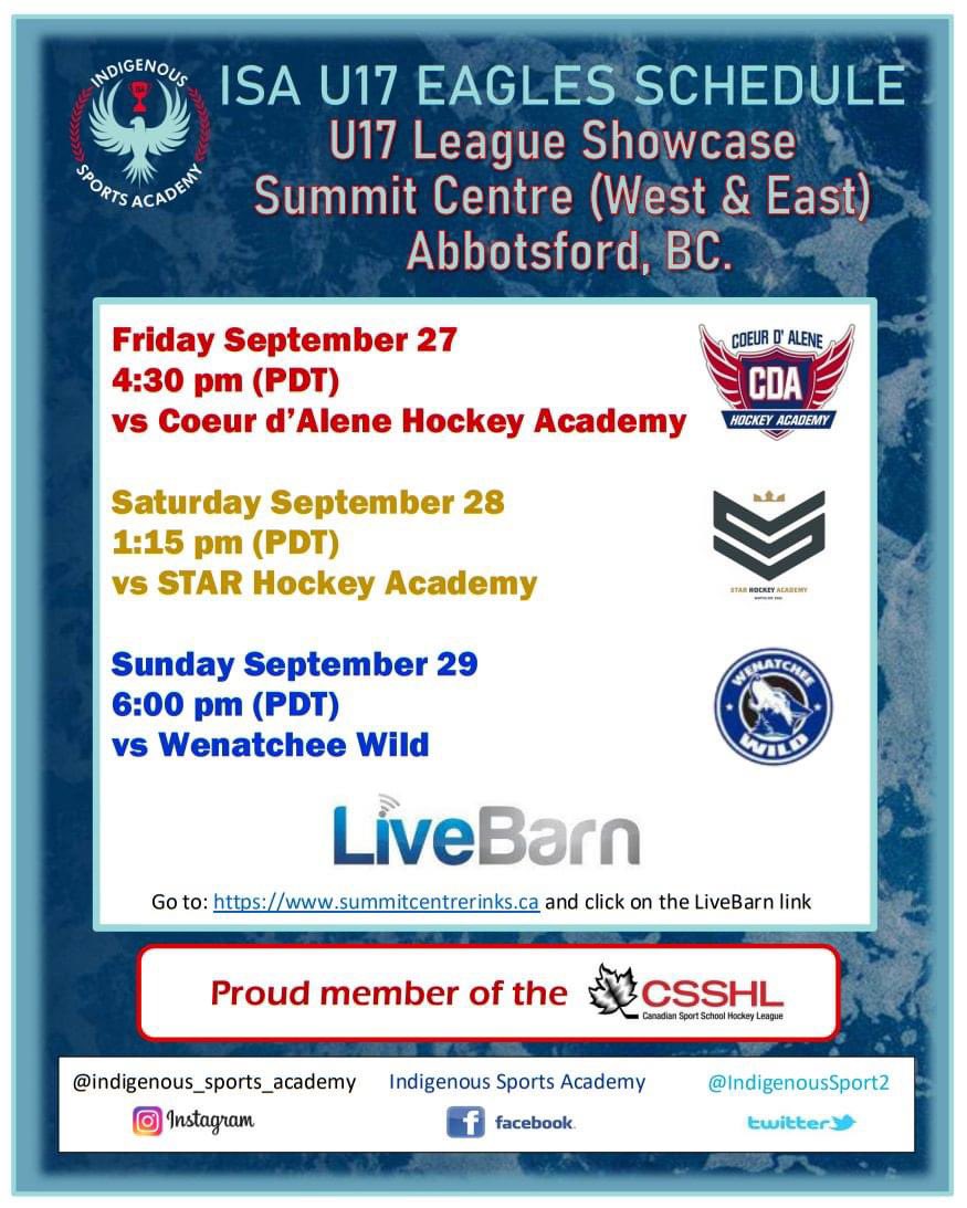 The U17 Prep Eagles head out at the end of the month to Abbotsford for their first league showcase event!