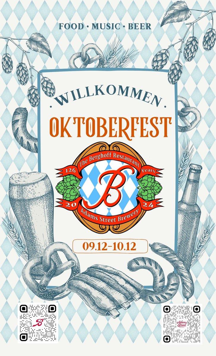 Join us today for the most exciting event of the year—Oktoberfest is here! Kick off the celebration with live music from 4:30 to 7:30. Don’t miss out on the fun! 

#Oktoberfest2024 #BerghoffOktoberfest #LiveMusic #ChicagoEvents #Prost #BeerLovers #CelebrateWithUs #FallFestivities