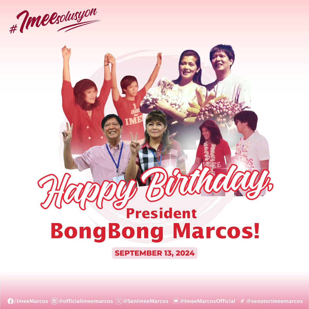 SenImeeMarcos's tweet image. Naragsak a Panagkasangay, ading ko, President Bongbong Marcos ! ❤🎂🎉🎊