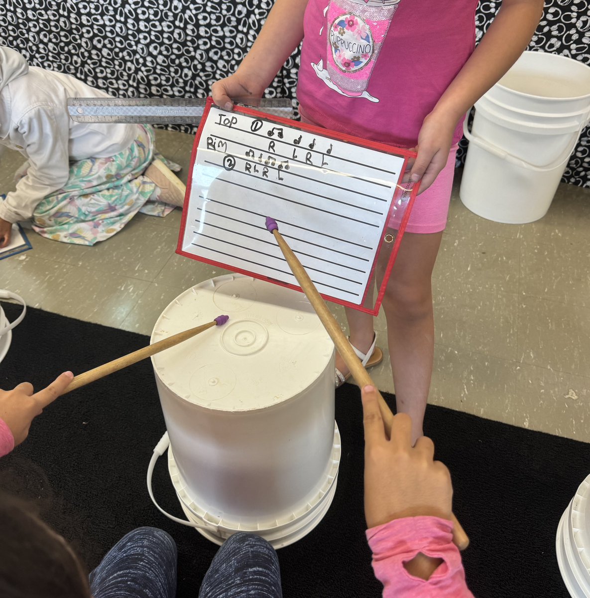 Writing drum parts for our friends to try! So fun!  🥁