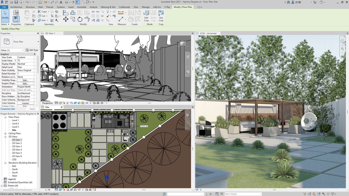 YusufAbduljala1's tweet image. Proposed Backyard Remodel Abuja 
#autodeskrevit #Landscape #Backyard #vrayforrevit #pergola