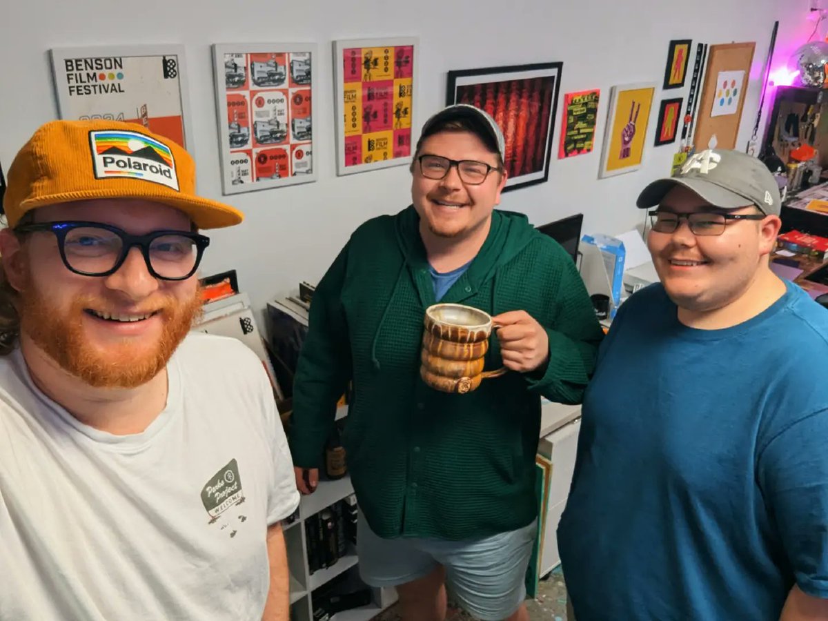 ArtsCraftsPod's tweet photo. On the latest episode of Arts &amp; Crafts, Harrison Cook stops by the studio for a conversation about the intersection of art and functionality. The Omaha-based potter shares his insights as the fellas chat about Harrison's creative practice while enjoying a fun craft soda! https://t.co/CLUayFfzO1