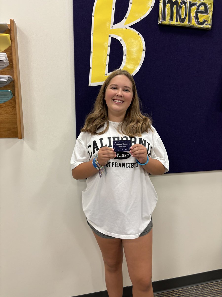 BryanBuilt's tweet photo. Week 3 @Students_BSWAG  section winners are Aubree Benschoter and Addalyn Hendricks. They each won gift cards to Jumpin' Beanz-A Coffee House! Congrats ladies! #whosnext #GoBears https://t.co/vodlsh6Wuf