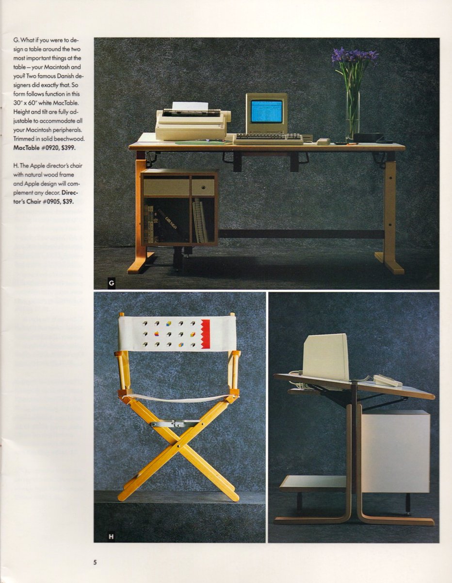mmazco's tweet photo. ' The Apple Collection was a series of mail order catalogs published by Apple Computer from the 1980s to the 1990s to sell Apple-branded merchandise.'

digging up archives with @blankspac_e!