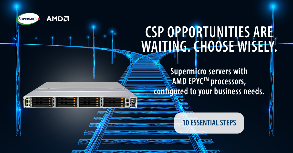 Supermicro's tweet photo. Supermicro’s rack-scale solutions for CSPs offer high efficiency and fast deployment.

Learn more about optimizing your data center!
