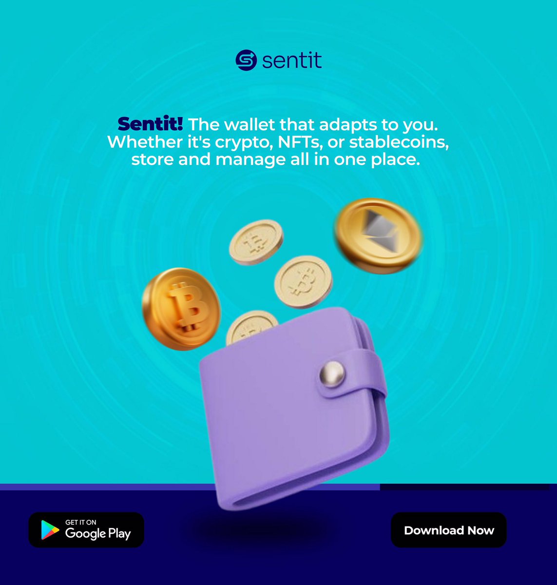 Say hello to Sentit—the wallet that adapts to you! 

Whether it's crypto, NFTs, or stablecoins, store and manage them all effortlessly in one place. Your digital assets, your way.

 #SentitWallet #CryptoMadeEasy #NFTStorage #FinanceRevolution