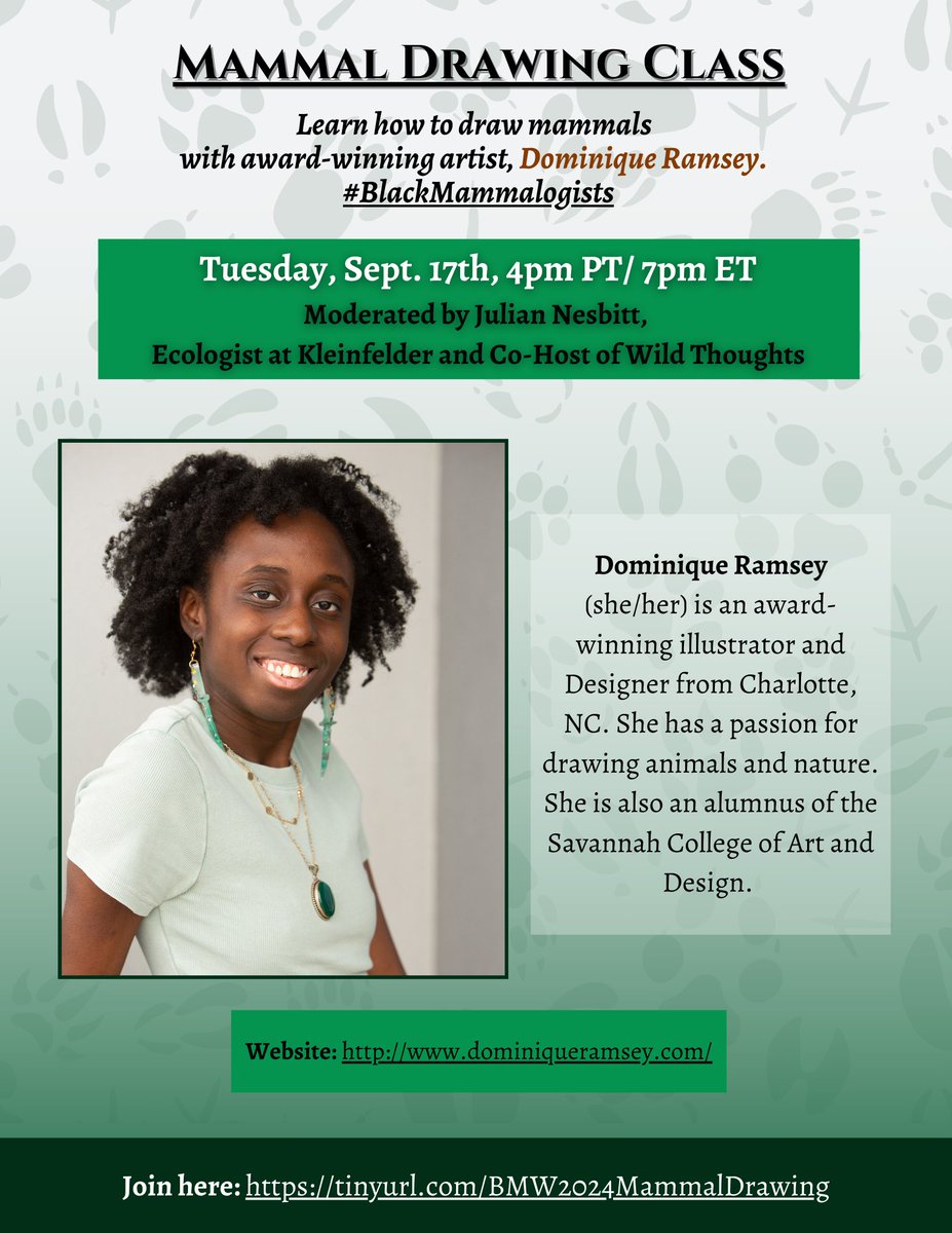 asia murphy phd (river to the sea) (@am_anatiala) on Twitter photo whew <a href="/Sustainabaddie/">Joelle J. ♻️, M.S., she/her</a> really did the thing with these #BlackMammalogists Week event flyers whew <a href="/Sustainabaddie/">Joelle J. ♻️, M.S., she/her</a> really did the thing with these #BlackMammalogists Week event flyers