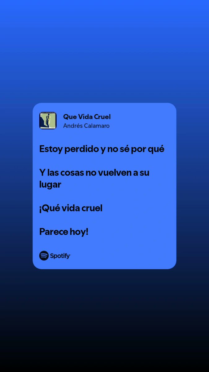 12/09

Estrofa del día 🕶️🐟 

Que vida cruel 
Vida cruel