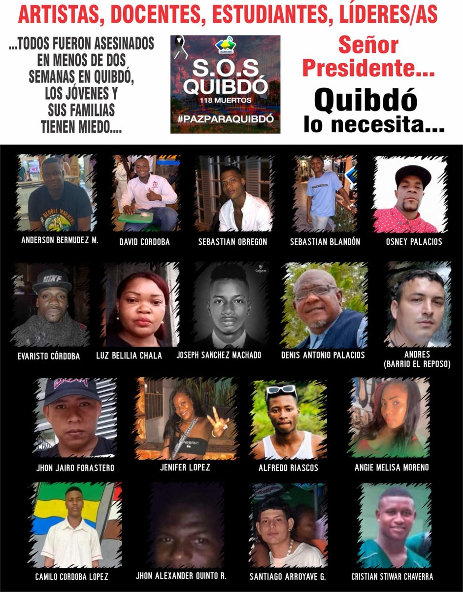 Lo que pasa en #Quibdó es inconcebible. 

¡URGE! estrategia clara, integral y división del trabajo entre:
<a href="/ComisionadoPaz/">Consejería Comisionada de Paz</a> 
<a href="/AlcaldiaQuibdo/">Alcaldía de Quibdó</a>
<a href="/semquibdo/">semquibdo</a>
<a href="/Mineducacion/">MinEducación</a>
<a href="/ICBFColombia/">Bienestar Familiar | ICBF</a> 
<a href="/mindefensa/">Mindefensa</a> 
<a href="/APCColombia/">APC Colombia</a> (alinear cooperación)
@DiocesisQuibdo 
<a href="/DefensoriaCol/">Defensoría del Pueblo</a> 
<a href="/EducapazC/">Educapaz Colombia</a> 
<a href="/ONU_es/">Naciones Unidas</a>