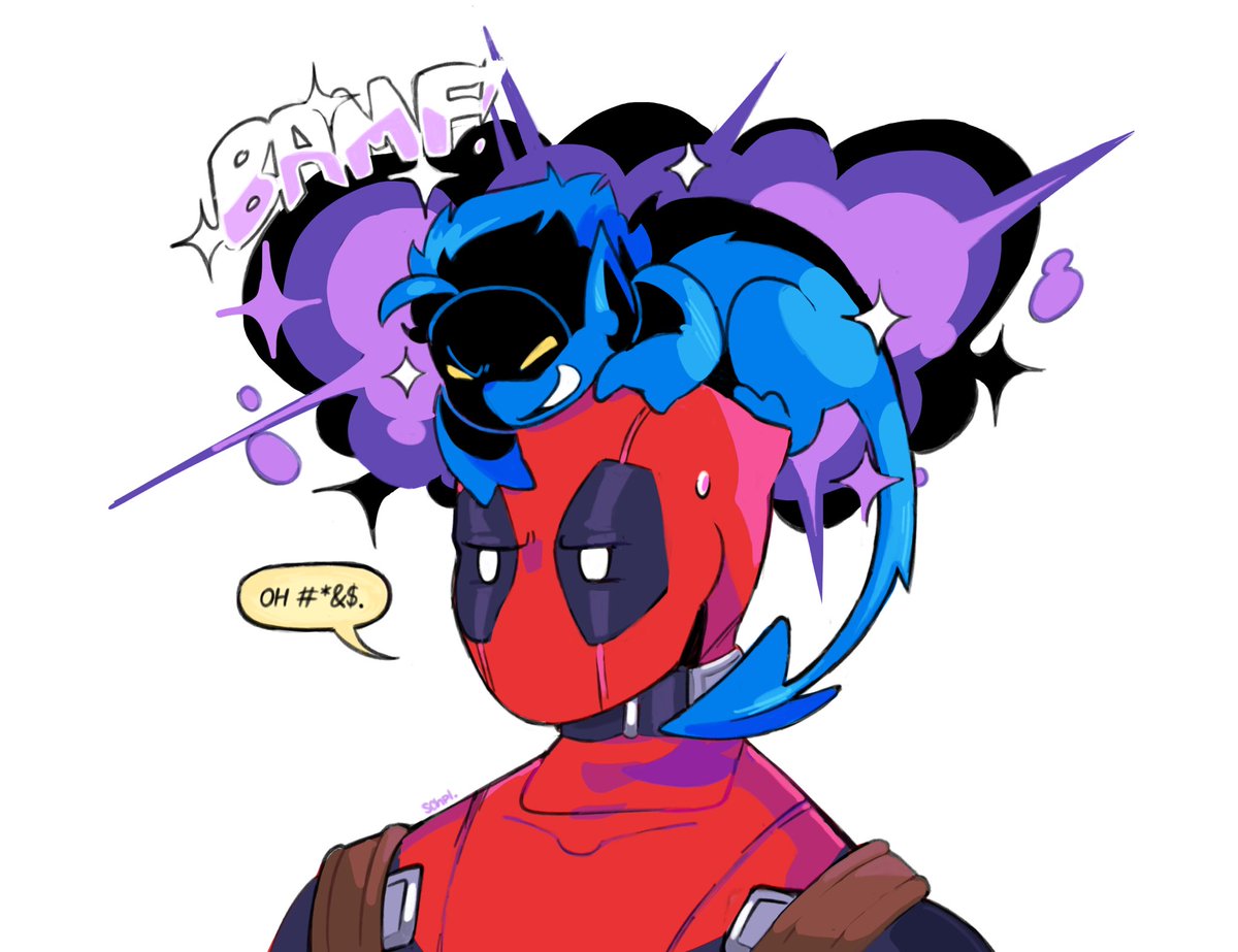 wade there’s a weird little freak on your head #deadpool #nightcrawler