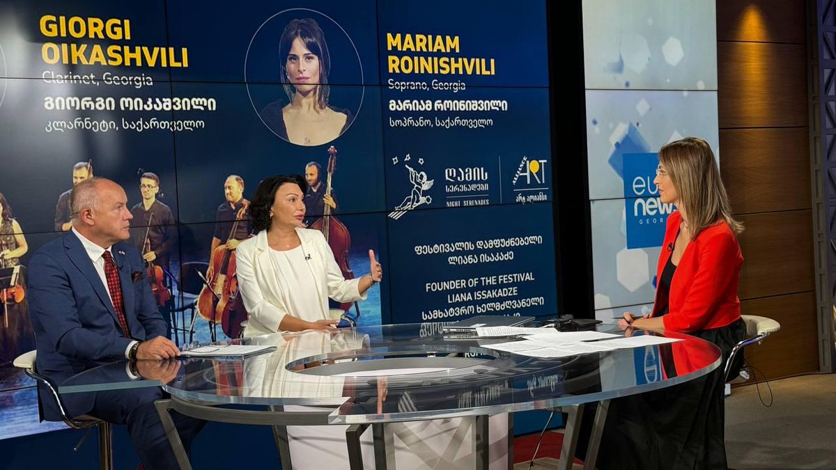With the director of the Night Serenades Festival Nina Tsagareli,we discussed on TV channel Euronews Georgia not only  planned concert in honor of the Year of the Czech Music, but also role of cultural diplomacy and  status of music today.