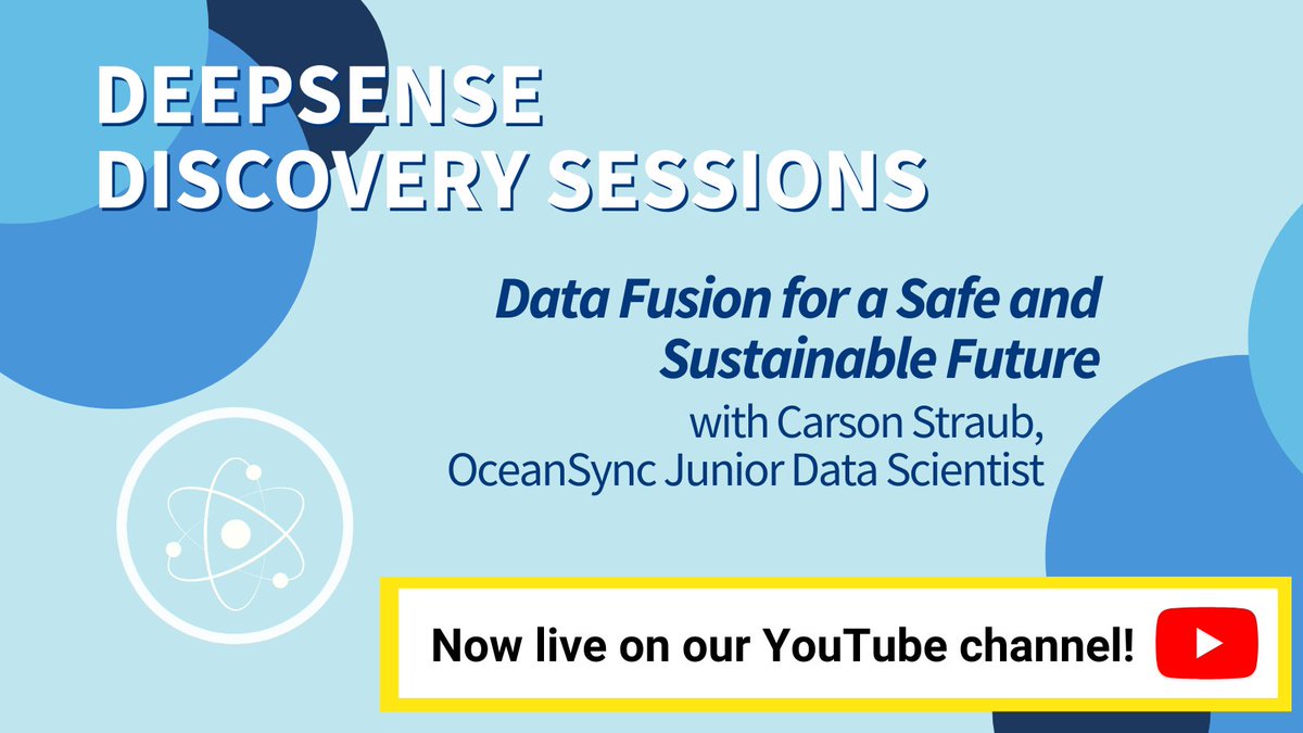 In case you missed our last Discovery Session, you can catch it on our YouTube channel! Hear from Carson Straub, Junior Data Scientist at OceanSync Inc. about data fusion and its key role in contributing to a safe and sustainable future.

youtube.com/watch?v=9gOih-…