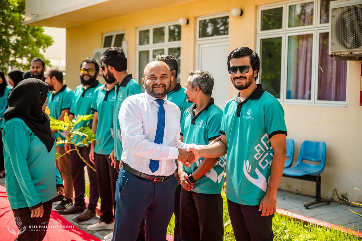 KRHmv's tweet photo. Deputy Director-General Ms. Khadheeja Ali and the team warmly welcomed Deputy Chief Executive Officer Ahmed Faiz Hassan to the office today. We are excited to follow his guidance as we aspire to reach even greater heights and firmly focus on achieving excellence in providing quality and accessible healthcare.

@MoHmv 
@governmentmv 
@presidencymv