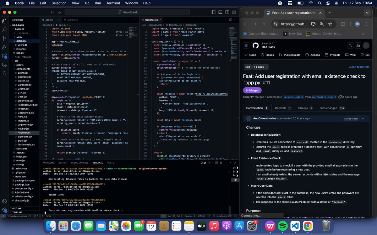 tomiwa_bamidele's tweet image. proper fullstack teamwork w @Sabercodes123
#100DaysOfCode #fullstack #flaskapi #backend #react #fintech #softwareengineering #versioncontrol #deployment #techjobs