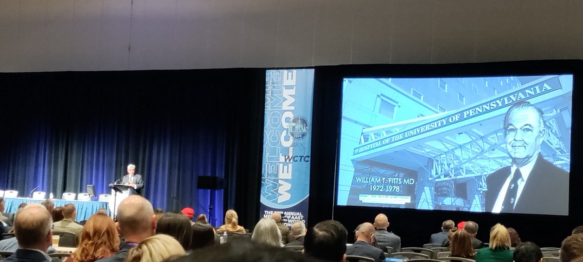 The Fitts Lecture at AAST Annual Meeting 2024. 'Learning our past so we can have a better future.' Understanding our healthcare economy. #aastamtagalong <a href="/EdenNohraMD/">Eden Nohra, MD</a>