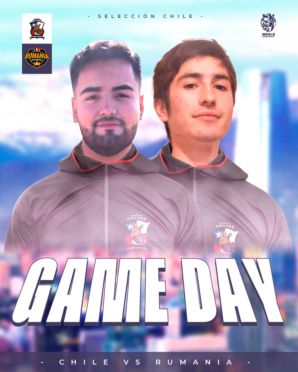 Matchday | #CR

Chile hace su debut en el Mundial de Clash Royale! 🇨🇱🔥

¡A apoyar y a vibrar con cada jugada, que nos llevaremos los 3 puntos a casa! 📈💥

🏆 <a href="/CR_Supremacy/">Supremacy League</a>
⚔️ <a href="/RomaniaTeamCR/">Team Romania</a>
⏰ 17:00 🇨🇱

#VamosChile
#SomosLaRoja