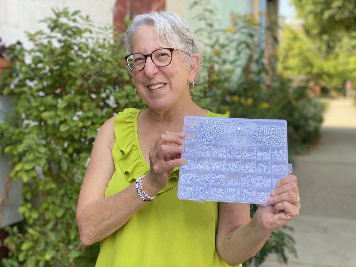 wortradio's tweet photo. Our receptionist Ricki loves craft projects. Today, she's making friendship bracelets for our volunteers. Check out this "I hear voices" bracelet! 

That's the theme of our fall fundraiser. With just a few days left, will you help us make our goal? ➡️ https://t.co/8s8pBRl6pv https://t.co/LBGaC78s6Q
